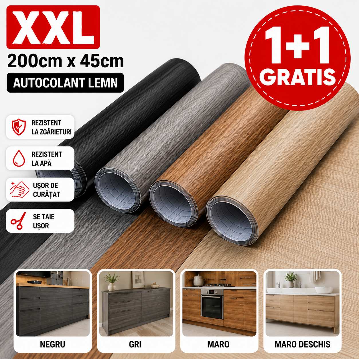 Autocolant Lemn XXL (2mx45cm) 1 + 1 GRATIS