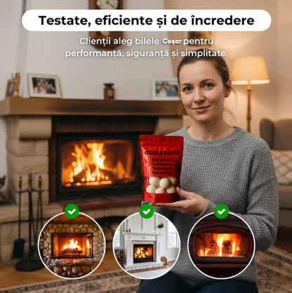 Bile COȘAR RAPID pentru curatarea sobelor si hornurilor Set - 14 Bile