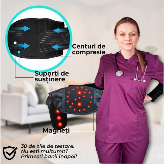 Centura magnetica cu tije metalice pentru lombar